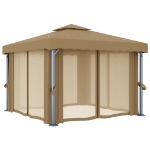 Gazebo con Tende 3x3 cm Grigio Talpa in Alluminio