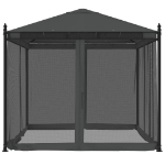 Gazebo con Pareti in Rete Antracite 2,93x2,93 m in Acciaio