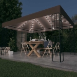 Gazebo con Luci a Stringa LED 4x3 m Grigio Talpa