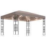 Gazebo con Luci a Stringa LED 4x3 m Grigio Talpa