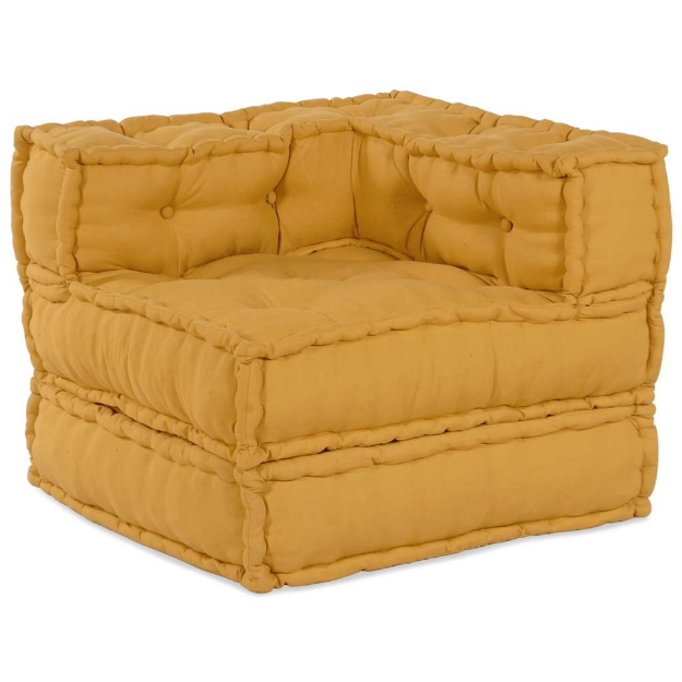 Pouf Modulare Giallo 70x70x54 in Tessuto