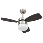 Ventilatore Soffitto con Luce e Telecomando 76 cm Marrone Scuro