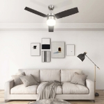 Ventilatore Soffitto con Luce e Telecomando 108cm Marrone Scuro