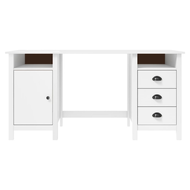 Credenza Hill Bianca 150x50x74 cm in Legno Massello di Pino