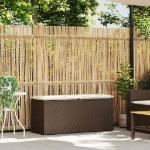 Panca da Giardino con Cuscino Marrone 110x40x44cm in Polyrattan