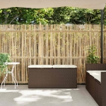 Panca da Giardino con Cuscino Marrone 110x40x44cm in Polyrattan