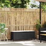 Panca da Giardino con Cuscino Nera 110x30x40,5 cm in Polyrattan