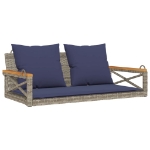 Panchina Dondolo con Cuscini Grigia 109x62x40 cm in Polyrattan