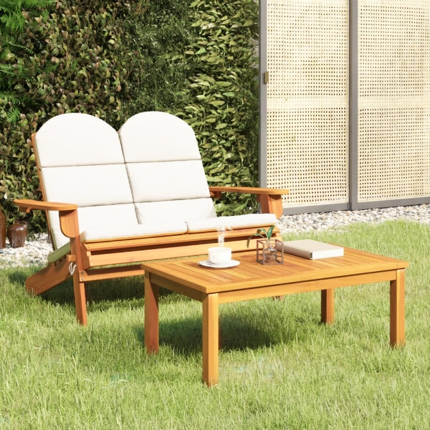 Set Salotto da Giardino Adirondack 2pz Legno Massello di Acacia