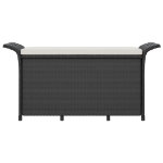 Panca da Giardino con Cuscino Nero 116x46x57 cm in Polyrattan