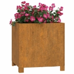 Fioriere con Gambe 2pz Ruggine 42x40x43 cm Acciaio Corten