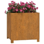 Fioriere con Gambe 2pz Ruggine 49x47x50 cm Acciaio Corten